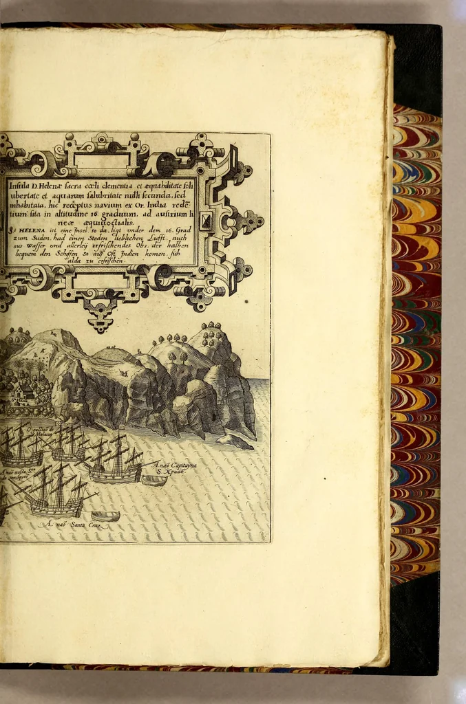 An illustration from Indiae Orientalis pars IX. Historicam descriptionem nauigationis ab Hollandis & Selandis in Indiam Orientalem, sub imperio Petri-Guilielmi Verhuffii, cum nouem maiorem & quatuor minorum nauium classe, annis 1607. 1608. & 1609. susceptae & peractae, &c. continens: : addita omnium, quae hoc tempore eis obtigerunt, annotatione;, 1612, leaf 93