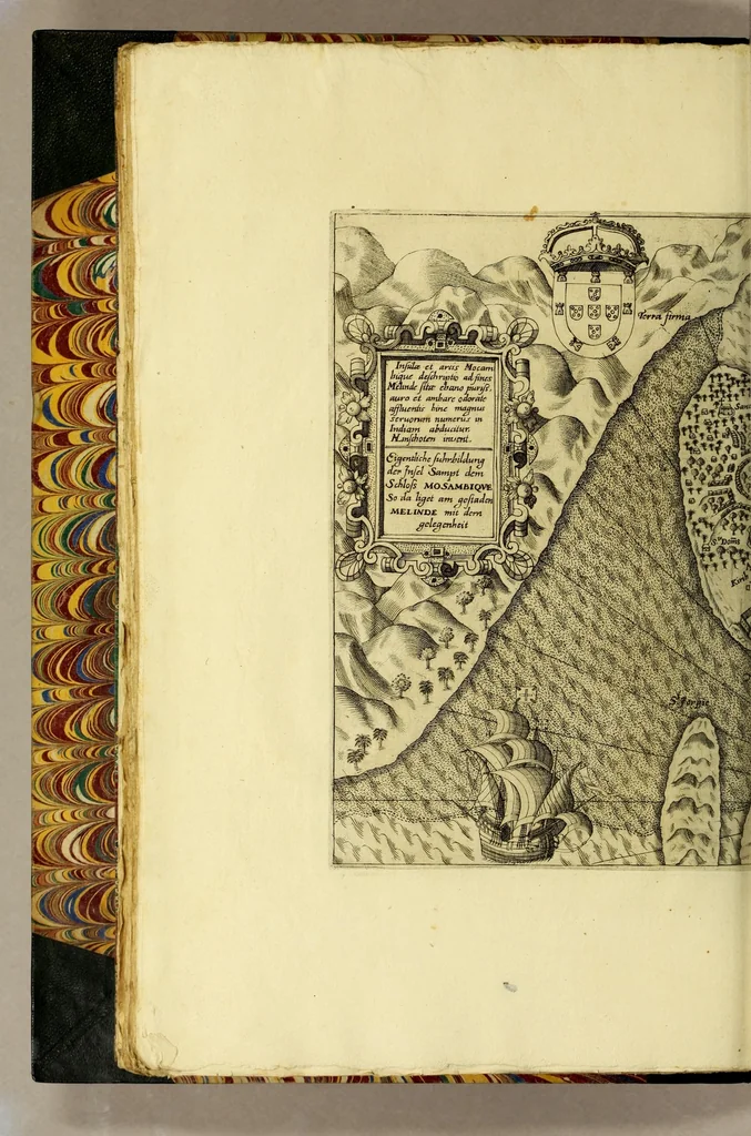 An illustration from Indiae Orientalis pars IX. Historicam descriptionem nauigationis ab Hollandis & Selandis in Indiam Orientalem, sub imperio Petri-Guilielmi Verhuffii, cum nouem maiorem & quatuor minorum nauium classe, annis 1607. 1608. & 1609. susceptae & peractae, &c. continens: : addita omnium, quae hoc tempore eis obtigerunt, annotatione;, 1612, leaf 96