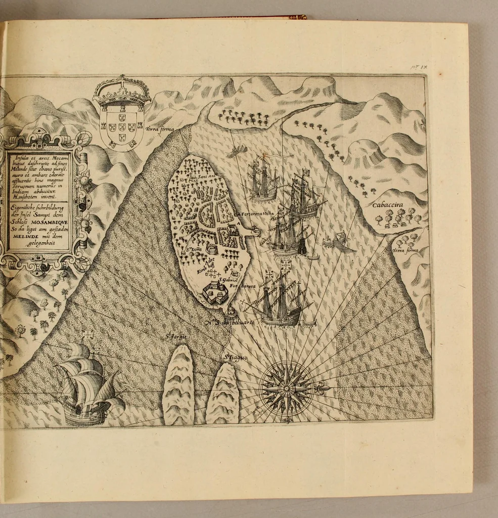 An illustration from Indiae Orientalis pars IX. Historicam descriptionem nauigationis ab Hollandis & Selandis in Indiam Orientalem, sub imperio Petri-Guilielmi Verhuffii, cum nouem maiorem & quatuor minorum navium classe, annis 1607. 1608. & 1609. susceptae & peractae, &c. continens: : addita omnium, quae hoc tempore eis obtigerunt, annotatione;, 1612, leaf 73