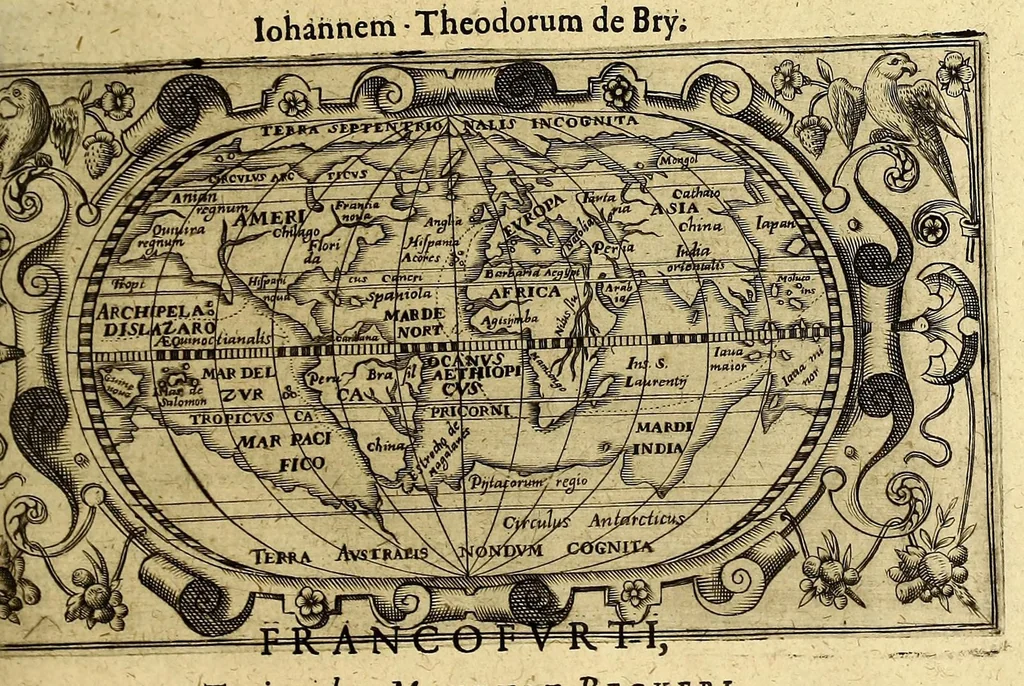 An illustration from Indiae Orientalis pars IX. Historicam descriptionem nauigationis ab Hollandis & Selandis in Indiam Orientalem, sub imperio Petri-Guilielmi Verhuffii, cum nouem maiorem & quatuor minorum navium classe, annis 1607. 1608. & 1609. susceptae & peractae, &c. continens: : addita omnium, quae hoc tempore eis obtigerunt, annotatione;, 1612, leaf 97