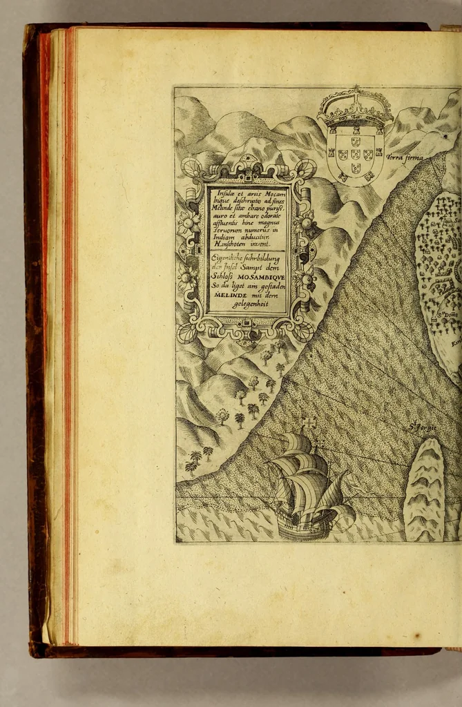 An illustration from Indiae Orientalis pars IX. Historicam descriptionem nauigationis ab Hollandis & Selandis in Indiam Orientalem, sub imperio Petri-Guilielmi Verhuffii, cum nouem maiorem & quatuor minorum nauium classe, annis 1607. 1608. & 1609. susceptae & peractae, &c. continens: : addita omnium, quae hoc tempore eis obtigerunt, annotatione;, 1612, leaf 66