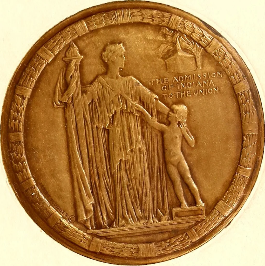 An illustration from The Indiana medal : commemorating the completion of a century of statehood, 1816-1916, 1916, leaf 42