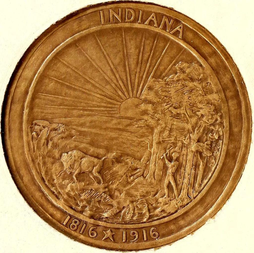 An illustration from The Indiana medal : commemorating the completion of a century of statehood, 1816-1916, 1916, leaf 43