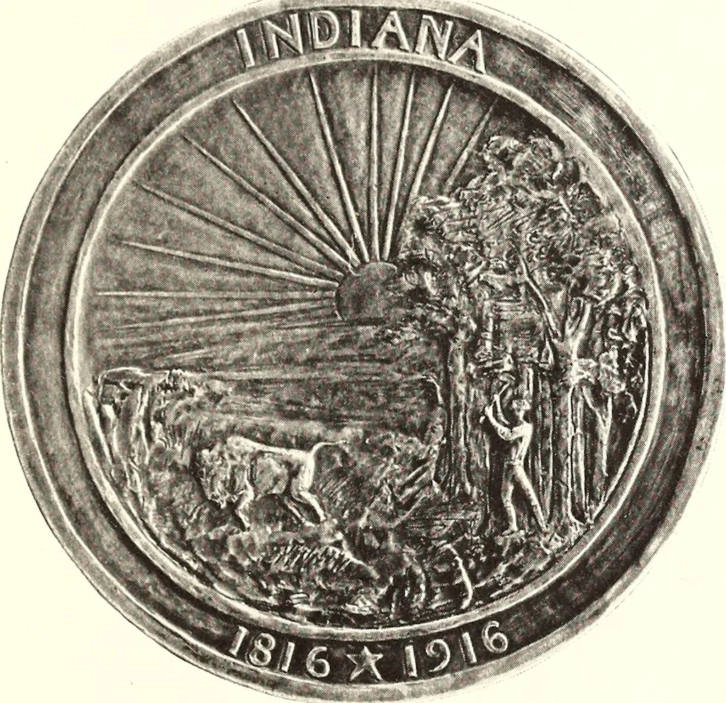 An illustration from The Indiana medal : commemorating the completion of a century of statehood, 1816-1916, 1916, leaf 6