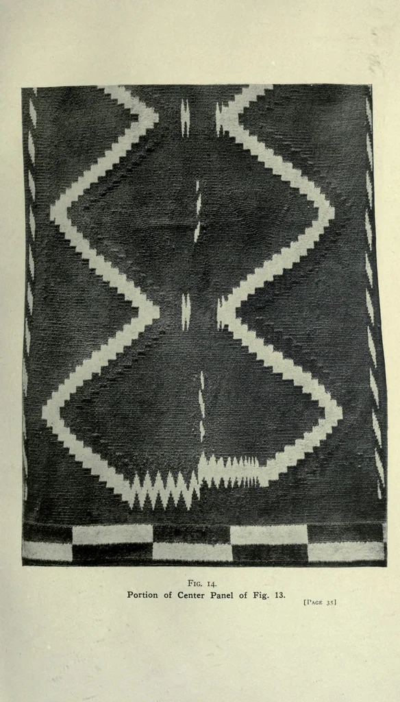 An illustration from Indian blankets and their makers, 1914, leaf 65