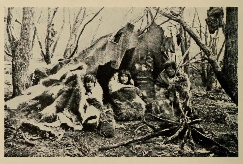 An illustration from The Indians of Tierra del Fuego, 1928, leaf 74