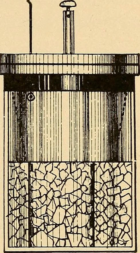 An illustration from Induction coils : how to make, use, and repair them including Ruhmkorff, Tesla, and medical coils, Roentgen radiography, wireless telegraphy, and practical information on primary and secondary battery, 1901, leaf 220