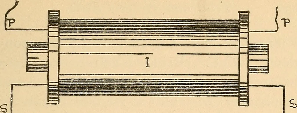 An illustration from Induction coils : how to make, use, and repair them including Ruhmkorff, Tesla, and medical coils, Roentgen radiography, wireless telegraphy, and practical information on primary and secondary battery, 1901, leaf 256