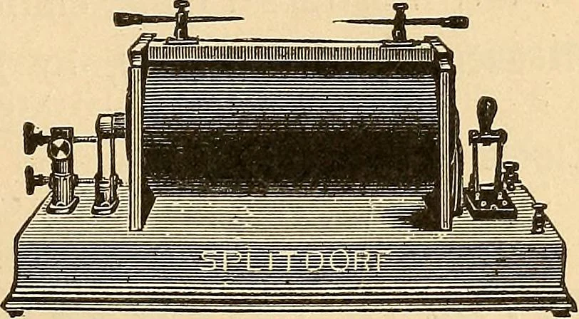 An illustration from Induction coils : how to make, use, and repair them including Ruhmkorff, Tesla, and medical coils, Roentgen radiography, wireless telegraphy, and practical information on primary and secondary battery, 1901, leaf 302