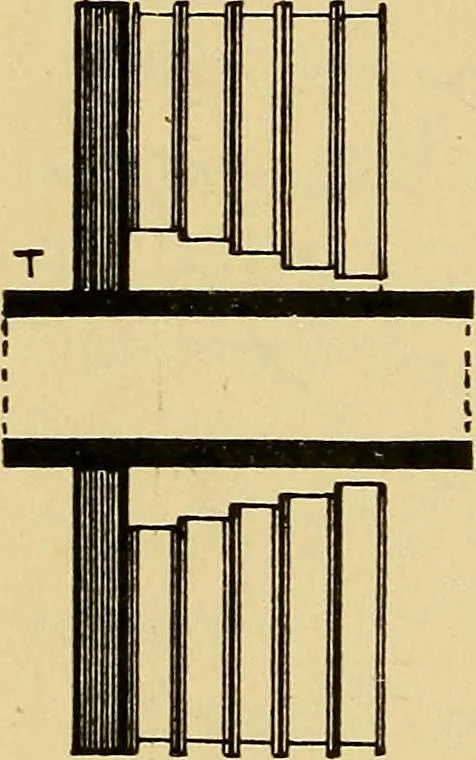An illustration from Induction coils : how to make, use, and repair them including Ruhmkorff, Tesla, and medical coils, Roentgen radiography, wireless telegraphy, and practical information on primary and secondary battery, 1901, leaf 45