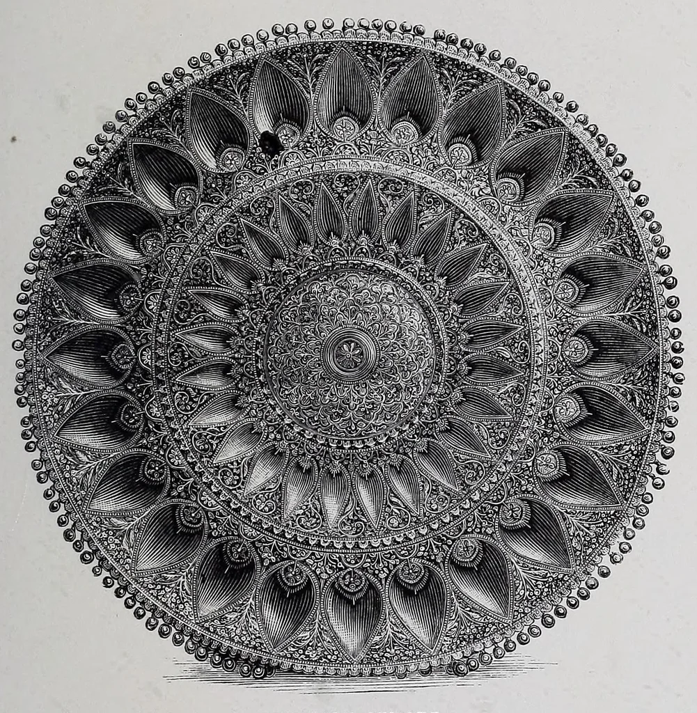 An illustration from The industrial arts of India, 1880, leaf 227