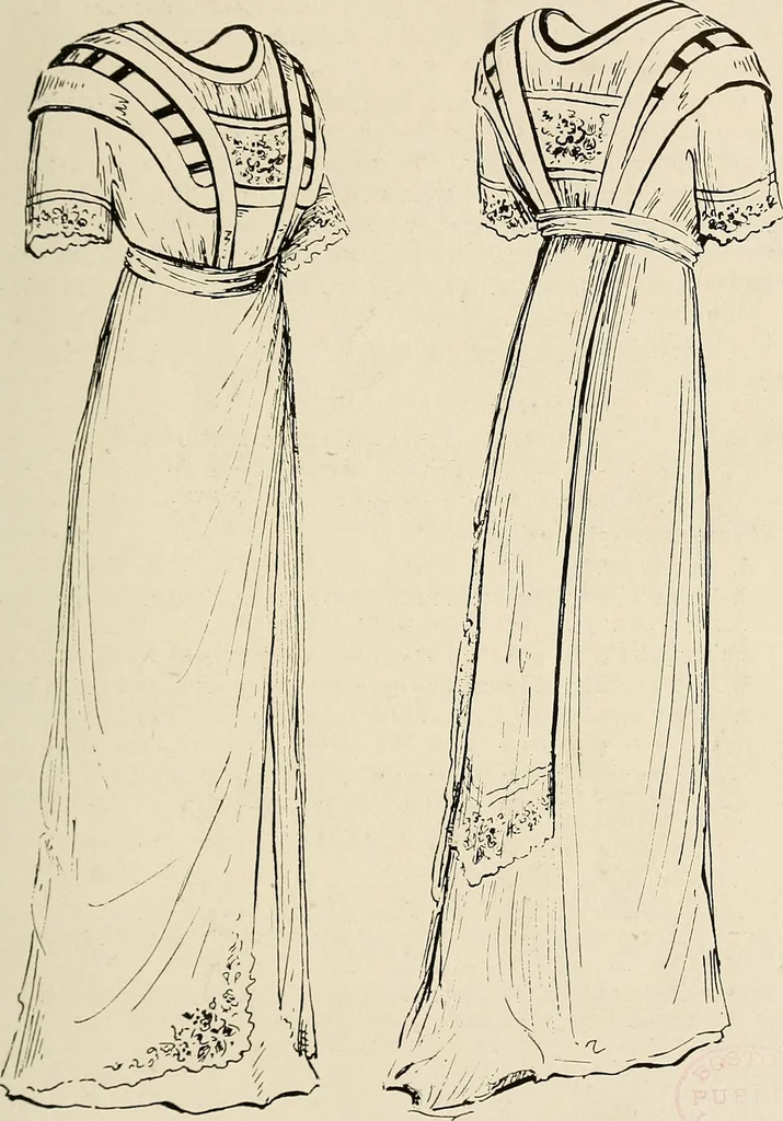 An illustration from Industrial drawing for girls : design principles applied to dress, 1912, leaf 90