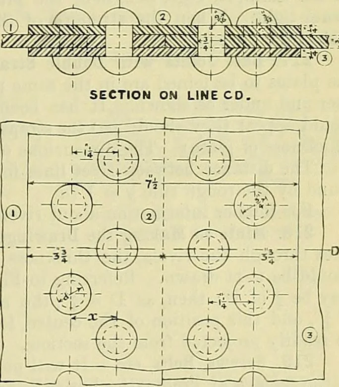 An illustration from Industrial drawing and geometry; an introduction to various branches of technical drawing, 1911, leaf 144