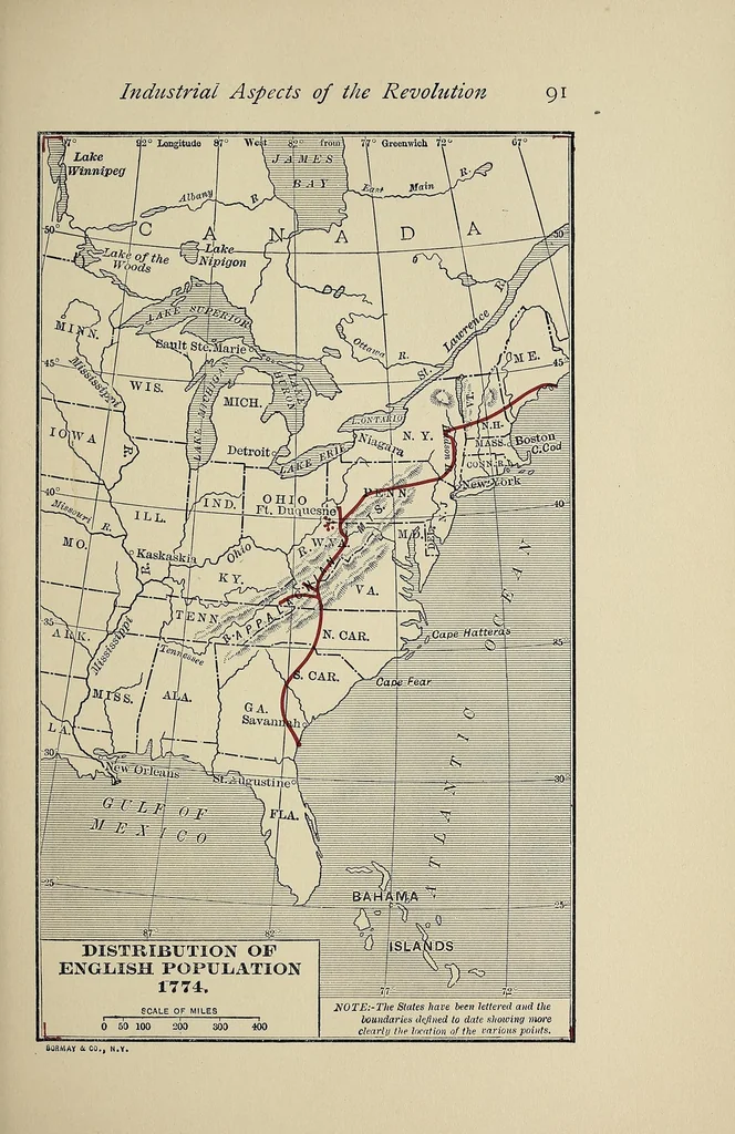 An illustration from The industrial history of the United States, 1910, leaf 125