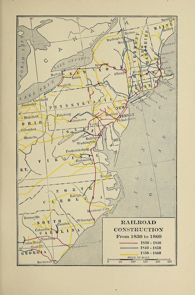 An illustration from The industrial history of the United States, 1910, leaf 285