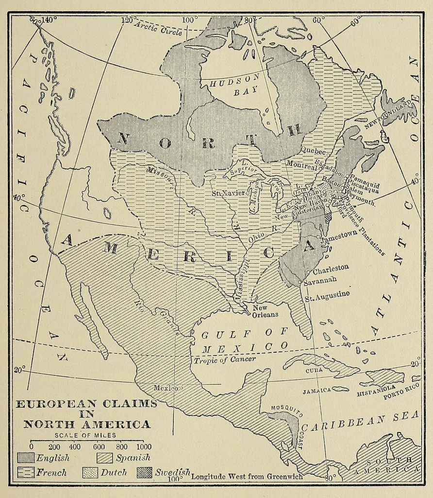 An illustration from The industrial history of the United States, 1910, leaf 45