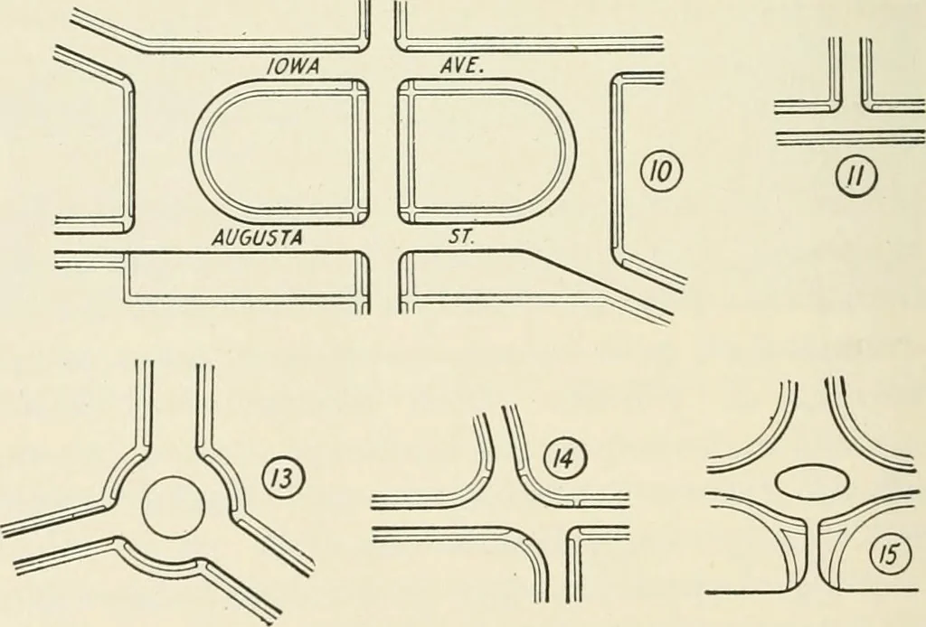 An illustration from Industrial housing; with a discussion of accompanying activities; such as town planning - street systems - development of utility services - and related engineering and construction features, 1920, leaf 127