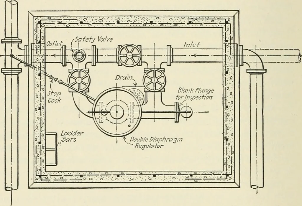 An illustration from Industrial housing; with a discussion of accompanying activities; such as town planning - street systems - development of utility services - and related engineering and construction features, 1920, leaf 295