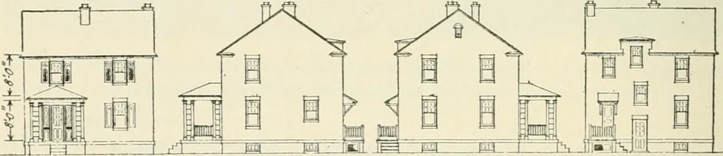 An illustration from Industrial housing; with a discussion of accompanying activities; such as town planning - street systems - development of utility services - and related engineering and construction features, 1920, leaf 335
