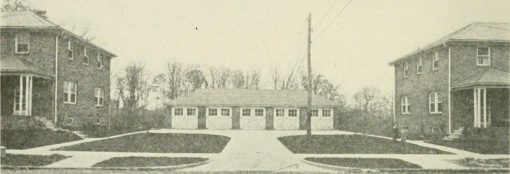 An illustration from Industrial housing; with a discussion of accompanying activities; such as town planning - street systems - development of utility services - and related engineering and construction features, 1920, leaf 345