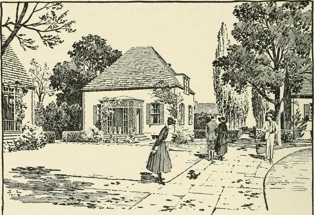 An illustration from Industrial housing; with a discussion of accompanying activities; such as town planning - street systems - development of utility services - and related engineering and construction features, 1920, leaf 357