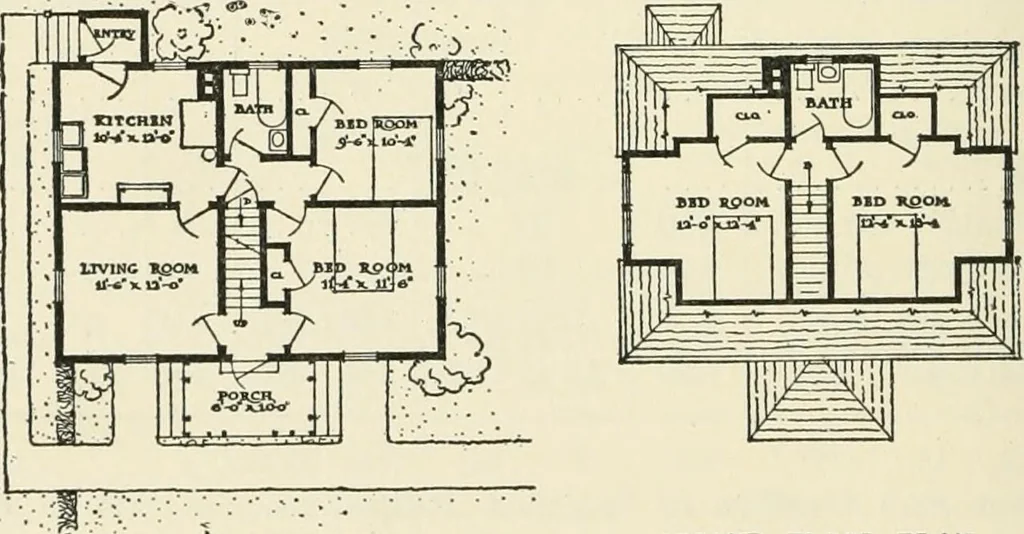 An illustration from Industrial housing; with a discussion of accompanying activities; such as town planning - street systems - development of utility services - and related engineering and construction features, 1920, leaf 357