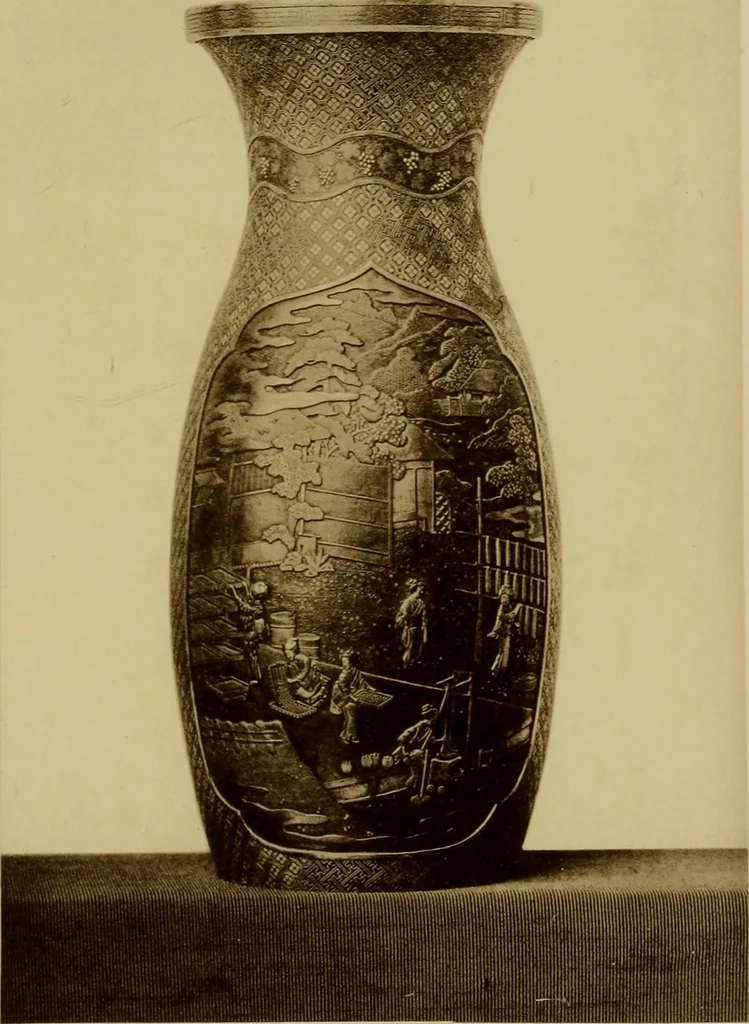 An illustration from The industries of Japan : together with an account of its agriculture, forestry, arts, and commerce. From travels and researches undertaken at the cost of the Prussian government, 1889, leaf 488
