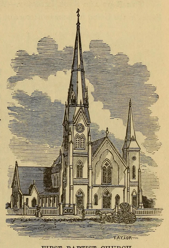An illustration from Industries of Massachusettes : historical and descriptive review of Lynn, Lowell, Lawrence, Haverhill, Salem, Beverly, Peabody, Danvers, Gloucester, Newburyport, and Amesbury, and their leading manufacturers and merchants, 1886, leaf 21