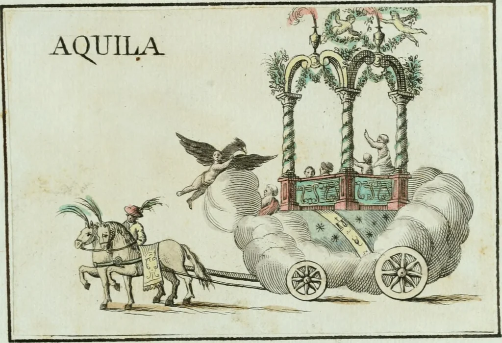 An illustration from In espettazione delle Loro Altezze Reali Ferdinando III, principe reale d'Ungheria e di Boemia, arciduca d'Austria, gran duca di Toscana, e Luisa Maria di Borbone real principessa di Napoli sua consorte : feste pubbliche destinate dalla città di Siena in contrassegno della sua gioja e devozione, 1791, leaf 32