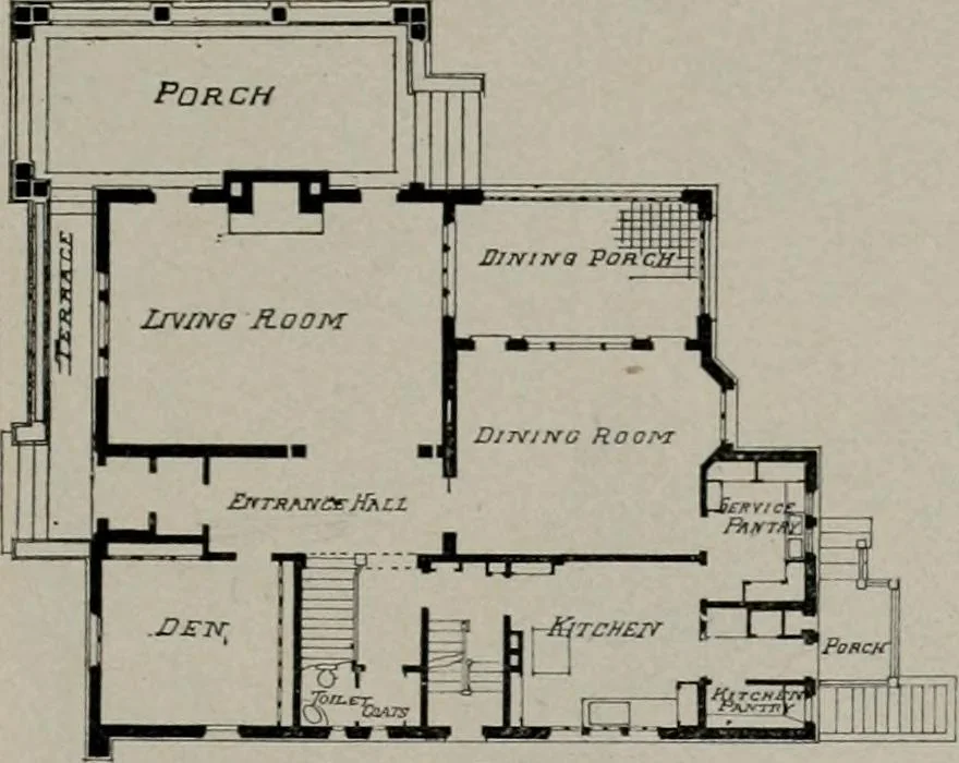 An illustration from Inexpensive homes of individuality : being a collection of photographs and floor plans illustrating certain of America's best country and suburban homes of moderate size, 1911, leaf 30
