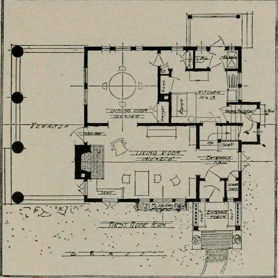 An illustration from Inexpensive homes of individuality : being a collection of photographs and floor plans illustrating certain of America's best country and suburban homes of moderate size, 1911, leaf 34