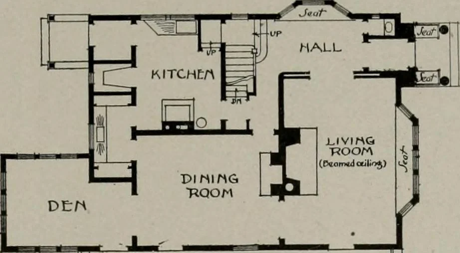 An illustration from Inexpensive homes of individuality : being a collection of photographs and floor plans illustrating certain of America's best country and suburban homes of moderate size, 1911, leaf 38