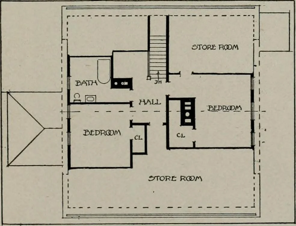 An illustration from Inexpensive homes of individuality : being a collection of photographs and floor plans illustrating certain of America's best country and suburban homes of moderate size, 1911, leaf 38