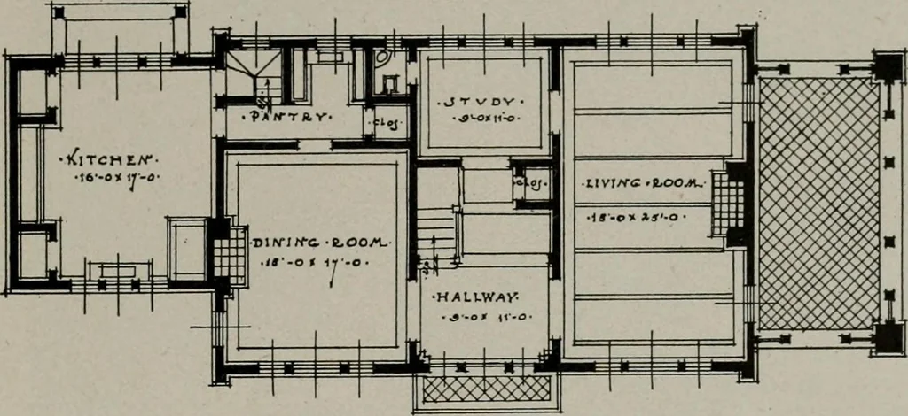 An illustration from Inexpensive homes of individuality : being a collection of photographs and floor plans illustrating certain of America's best country and suburban homes of moderate size, 1911, leaf 42