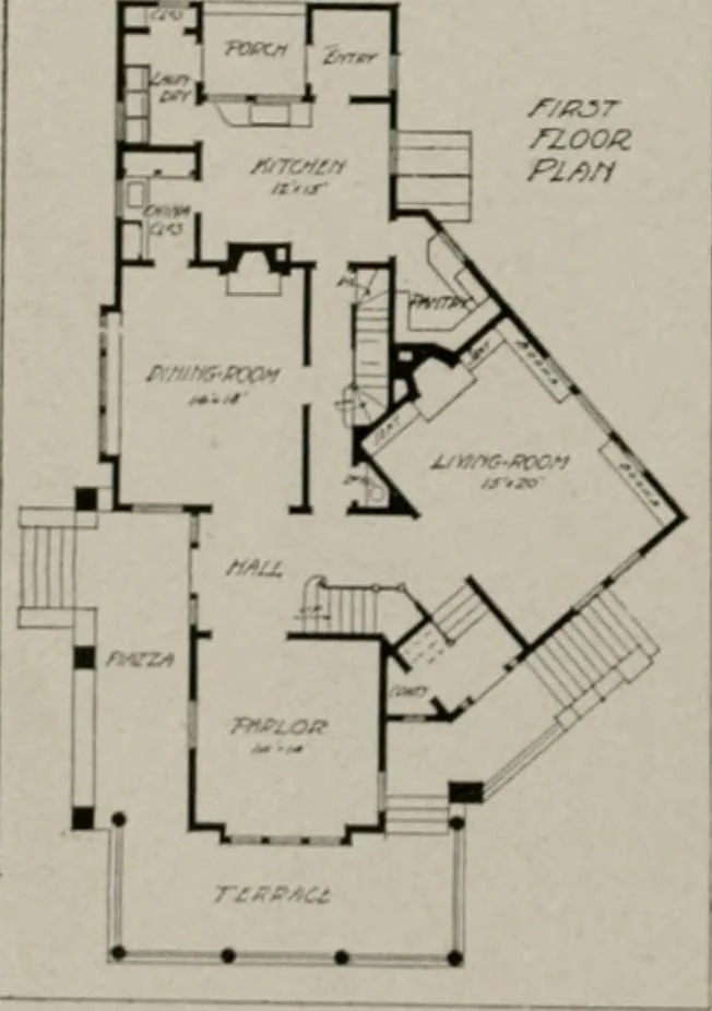 An illustration from Inexpensive homes of individuality : being a collection of photographs and floor plans illustrating certain of America's best country and suburban homes of moderate size, 1911, leaf 51