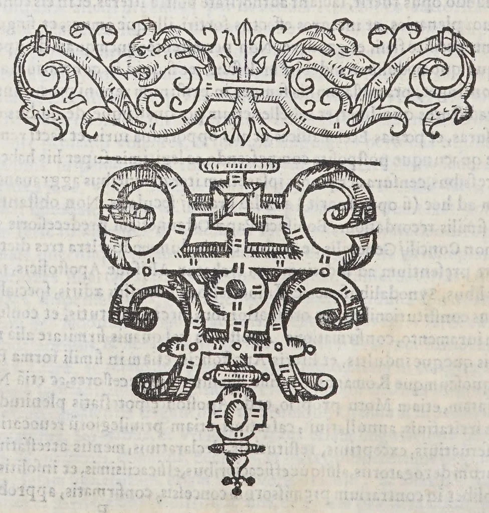 An illustration from Informacion en derecho. : En defensa de la exempcion absoluta que las religiones tienen de los ordinarios, y de la especial de que los doctrinantes religiosos no sean por ellos visitados de costumbres, ni examinados en el idioma., 1621, leaf 24