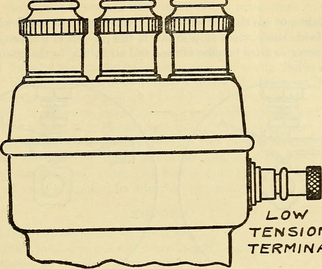 An illustration from Information; elementary electricity, motor car electric systems, the gas engine from an ignition point of view, driving the car, 1920, leaf 148