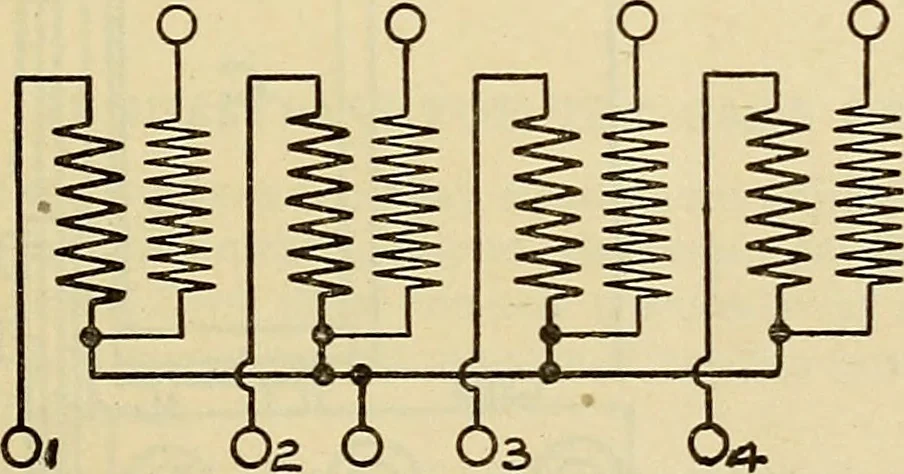 An illustration from Information; elementary electricity, motor car electric systems, the gas engine from an ignition point of view, driving the car, 1920, leaf 152