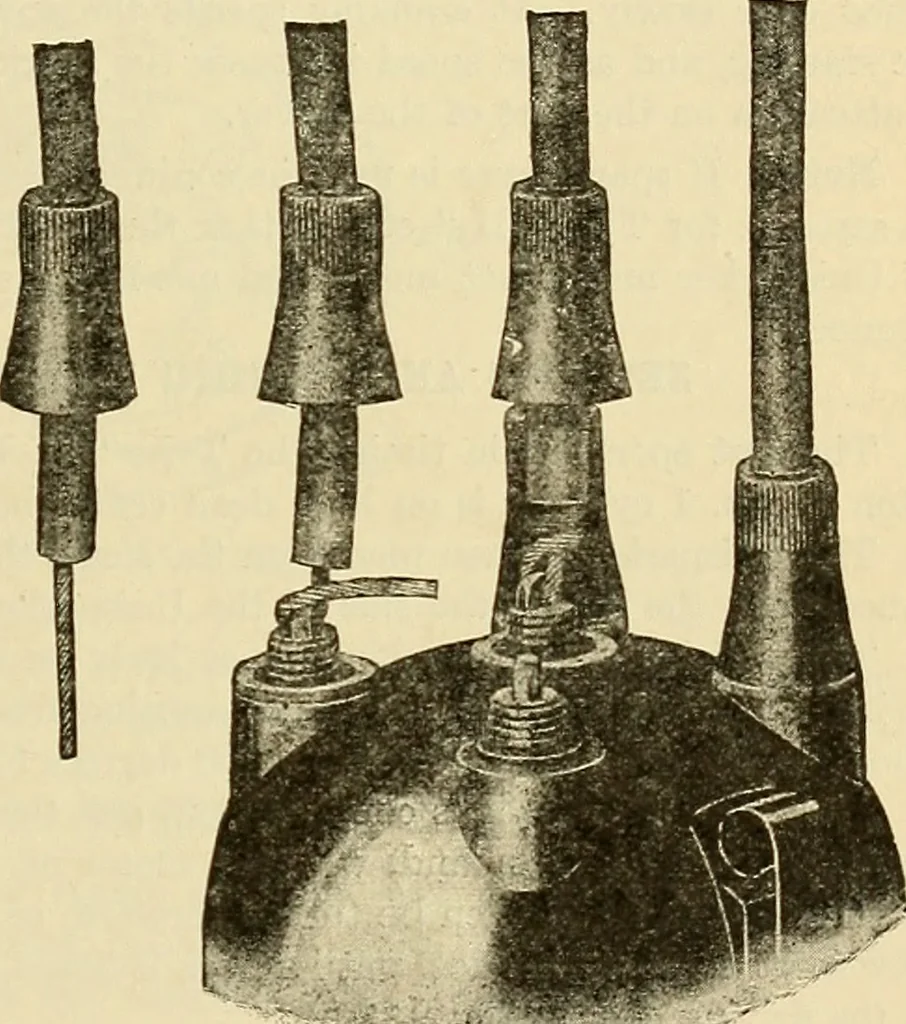 An illustration from Information; elementary electricity, motor car electric systems, the gas engine from an ignition point of view, driving the car, 1920, leaf 186