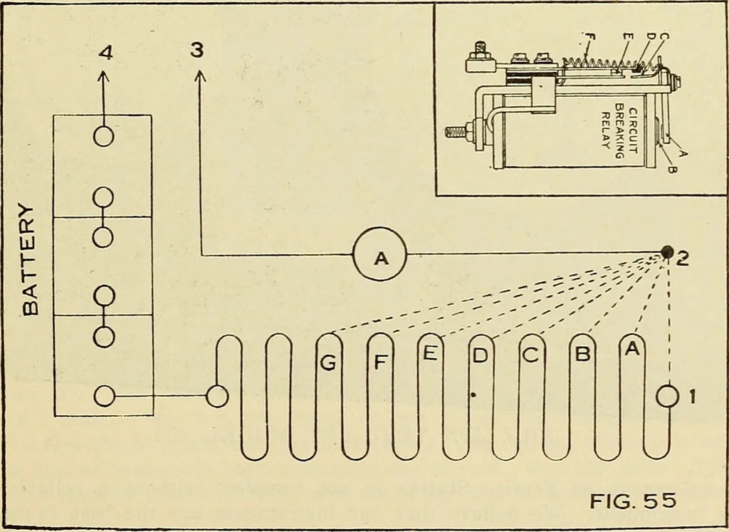 An illustration from Information; elementary electricity, motor car electric systems, the gas engine from an ignition point of view, driving the car, 1920, leaf 302