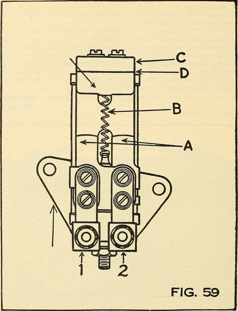 An illustration from Information; elementary electricity, motor car electric systems, the gas engine from an ignition point of view, driving the car, 1920, leaf 305