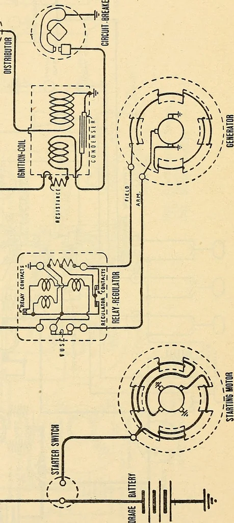 An illustration from Information; elementary electricity, motor car electric systems, the gas engine from an ignition point of view, driving the car, 1920, leaf 327