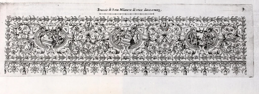 An illustration from Informatione a regi, e gran prencipi, d'vn padiglione da letto di forma quadra à sua proportione, ben composto pretioso, & superbissimo : che si ritroua in casa di Francesco Sorbellone ricamatore in Milano, 1625, leaf 21