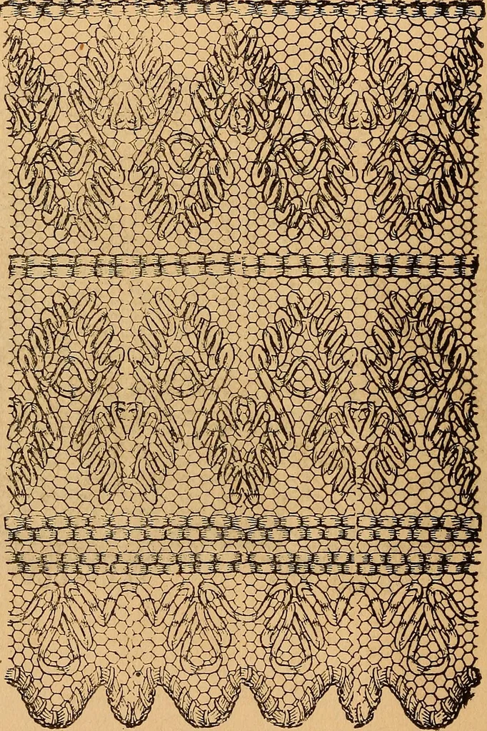 An illustration from Ingalls' hand-book of darned lace patterns .., 1885, leaf 11