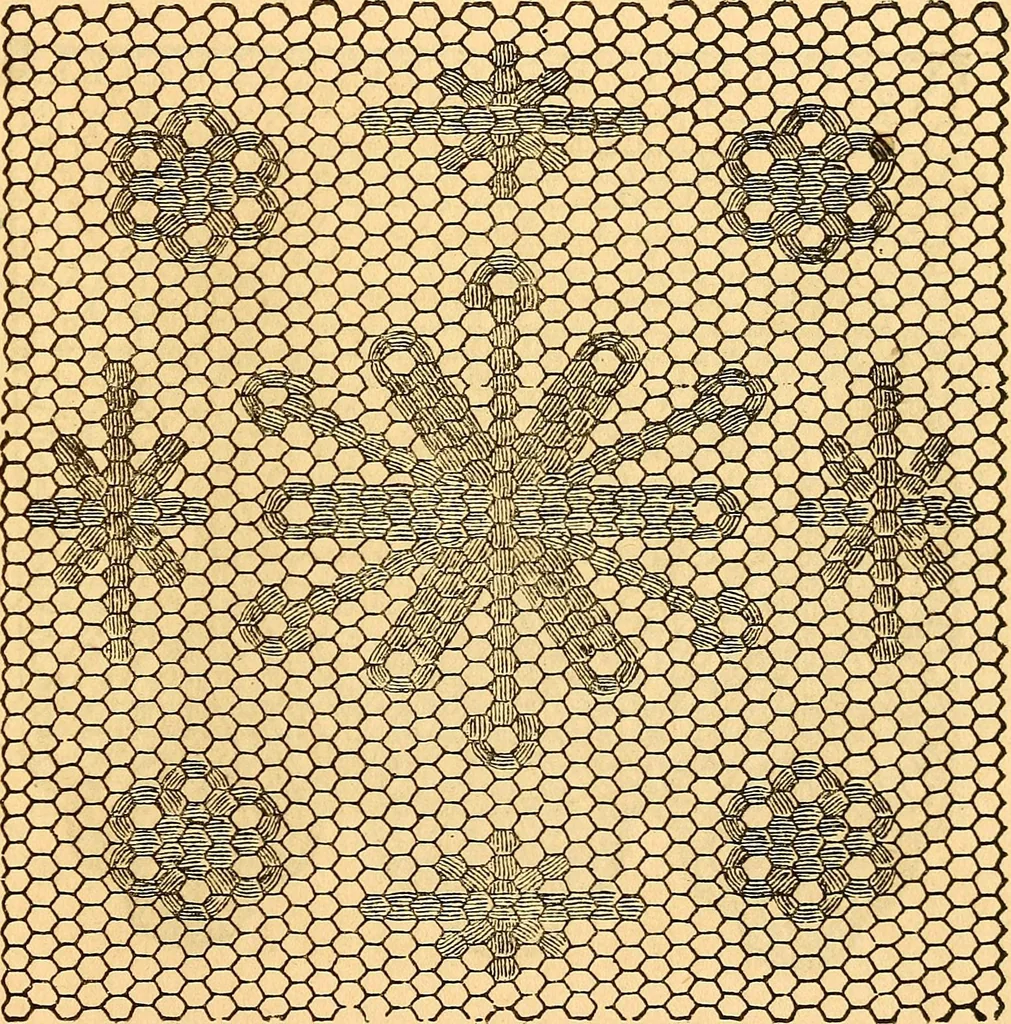 An illustration from Ingalls' hand-book of darned lace patterns .., 1885, leaf 16