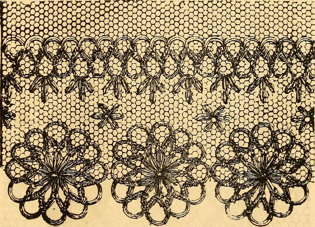 An illustration from Ingalls' hand-book of darned lace patterns .., 1885, leaf 18