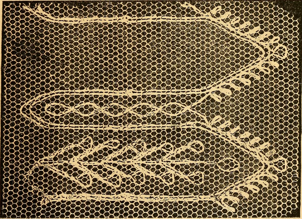 An illustration from Ingalls' hand-book of darned lace patterns .., 1885, leaf 32