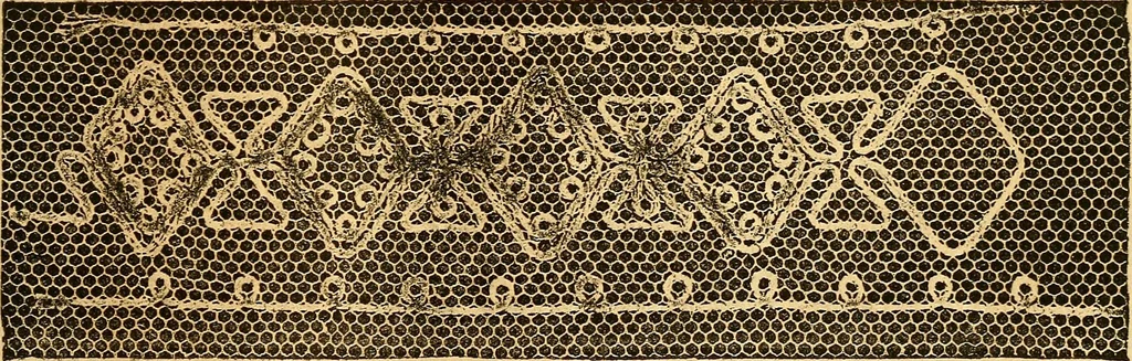 An illustration from Ingalls' hand-book of darned lace patterns .., 1885, leaf 38