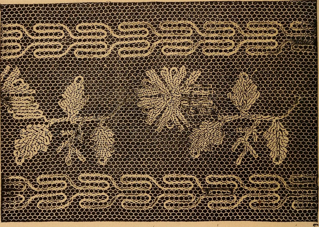 An illustration from Ingalls' hand-book of darned lace patterns .., 1885, leaf 43