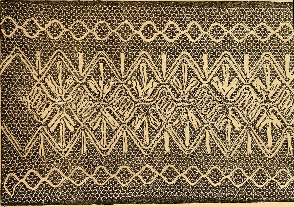 An illustration from Ingalls' hand-book of darned lace patterns .., 1885, leaf 48